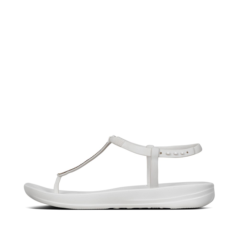 Fitflop Womens Sandals White - Iqushion Splash Sparkle Back-strap - 75ITJWSPZ